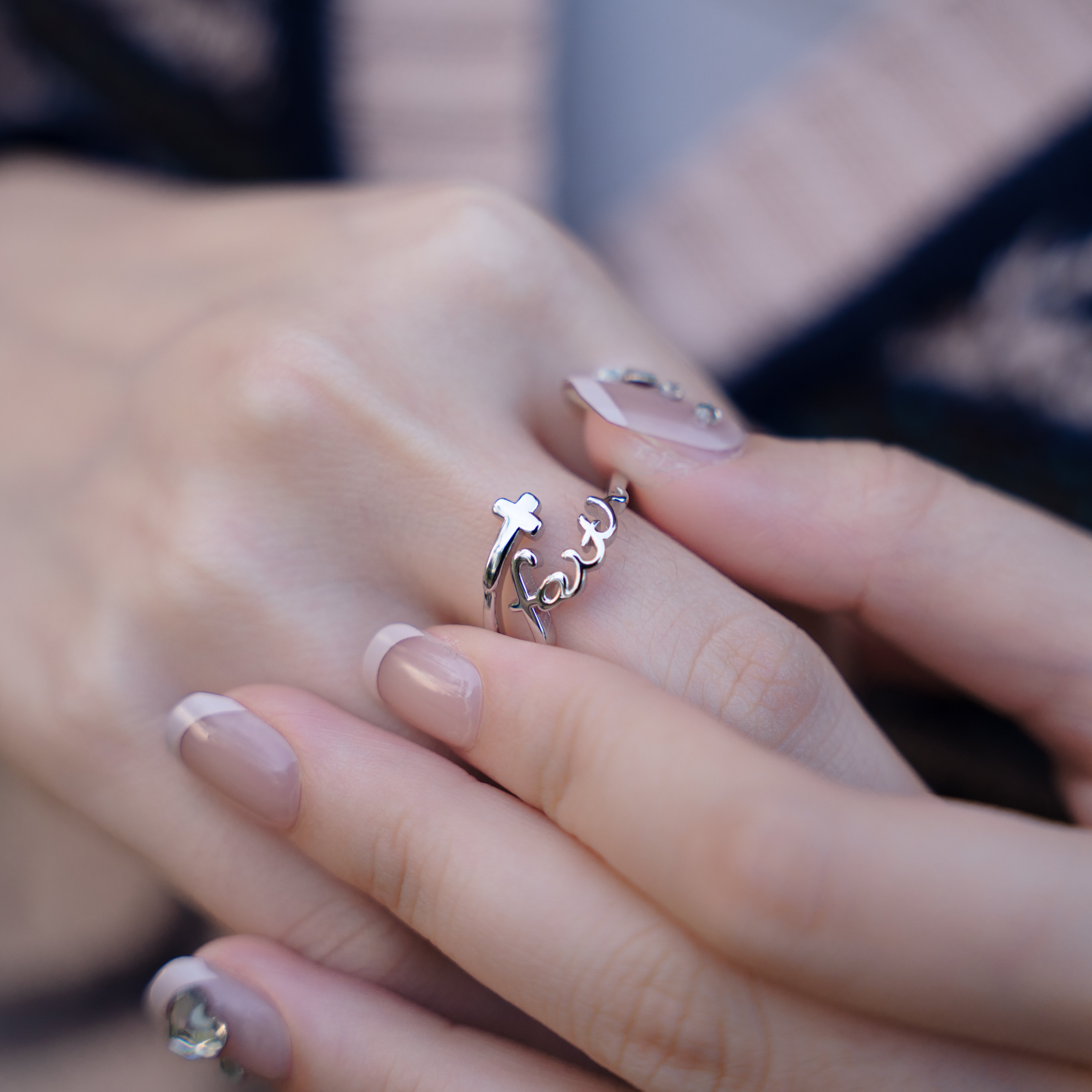 Found 'Faith' Script Ring (Adjustable) - 925 Silver – Found