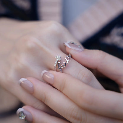 Faith Script Birthstone Ring - Silver